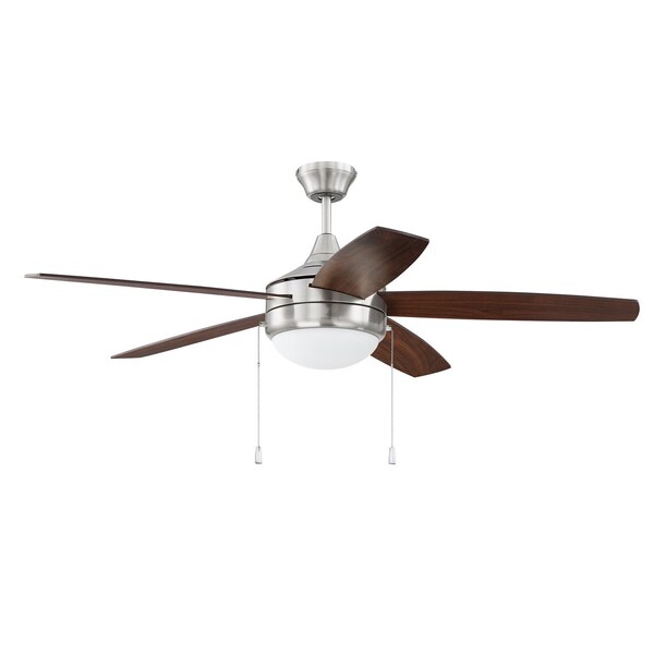Craftmade 52in Phaze 5 in Brushed Polished Nickel w/ Walnut/Dark Oak Blades - PHA52BNK5