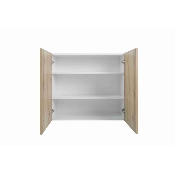 Cambridge Radiance 36 in. W x 12 in. D x 30 in. H Ready to Assemble Slab Wall Kitchen Cabinet in Light Oak - SA-W3630-LO-KIT