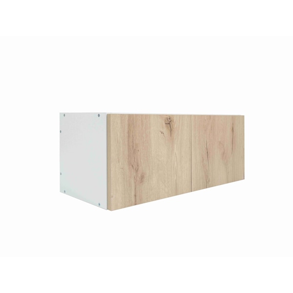 Cambridge Radiance 30in Wx12in Dx12in H Ready to Assemble Slab Wall Bridge Kitchen Cabinet in Light Oak - SA-W3012-LO-KIT