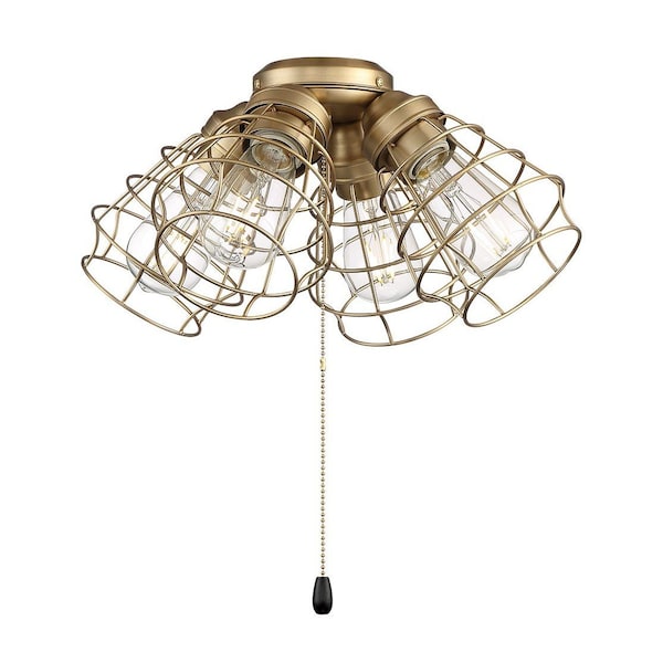 Craftmade 4 Light Cage Light Kit in satin Brass - LK405101-SB-LED