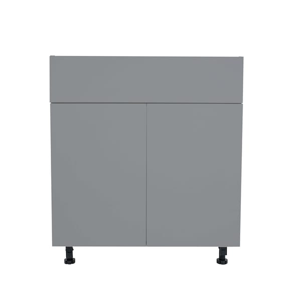 Cambridge Radiance 30in Wx24in Dx34.50in H Ready to Assemble Slab Sink Base Kitchen Cabinet in Matte Grey - SA-SB30-MG-KIT