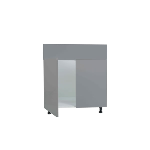 Cambridge Radiance 30in Wx24in Dx34.50in H Ready to Assemble Slab Sink Base Kitchen Cabinet in Matte Grey - SA-SB30-MG-KIT