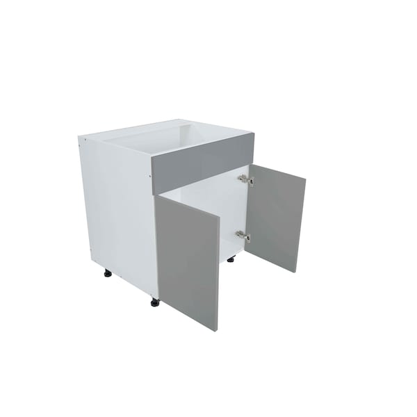 Cambridge Radiance 30in Wx24in Dx34.50in H Ready to Assemble Slab Sink Base Kitchen Cabinet in Matte Grey - SA-SB30-MG-KIT