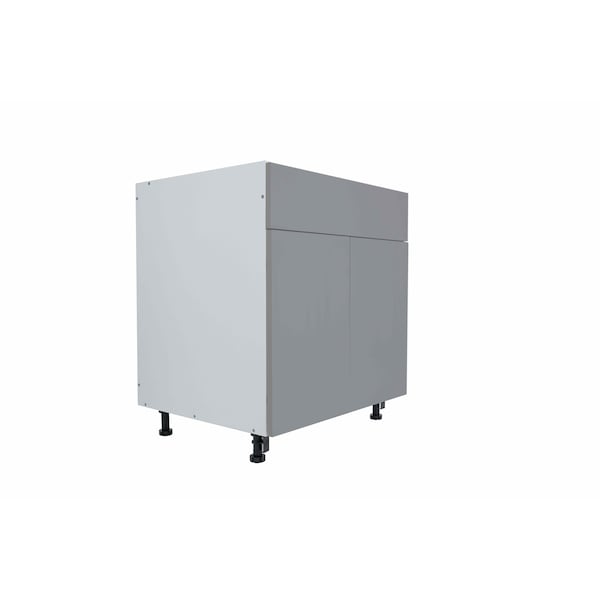 Cambridge Radiance 30in Wx24in Dx34.50in H Ready to Assemble Slab Sink Base Kitchen Cabinet in Matte Grey - SA-SB30-MG-KIT