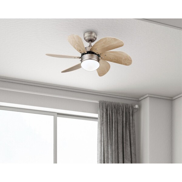 Westinghouse Westinghouse Turbo Swirl 30 in. Brushed Aluminum Brown LED Indoor Ceiling Fan - 72240