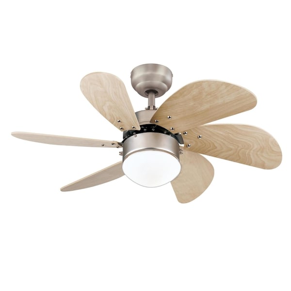 Westinghouse Westinghouse Turbo Swirl 30 in. Brushed Aluminum Brown LED Indoor Ceiling Fan - 72240