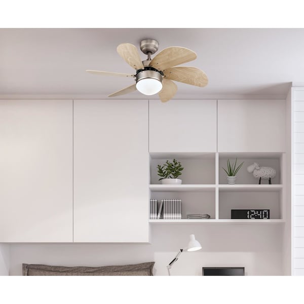 Westinghouse Westinghouse Turbo Swirl 30 in. Brushed Aluminum Brown LED Indoor Ceiling Fan - 72240