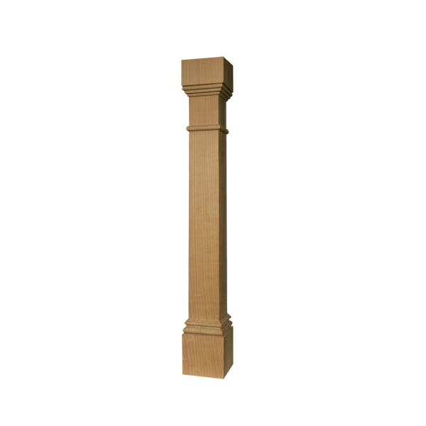 Osborne Wood Products 35 1/2 x 5 Traditional Square Cabinet Column in Red Oak - 2780O