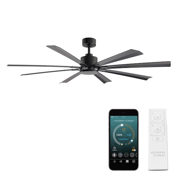 Modern Forms Fans Size Matters Indoor or Outdoor Smart Ceiling Fan in Matte Black - FR-W2403-65-MB