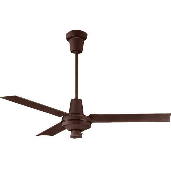 Qmark Commercial Ceiling Fan, 56 in Blade Dia, 3 Blades, Variable Speeds, 120V AC, Brown - 56001HP-BRN