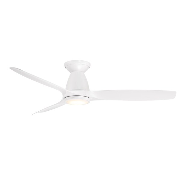 Modern Forms Fans Skylark Indoor or Outdoor Smart Flushmount Ceiling Fan 2700-3000-4000-5000K LED in Matte White - FH-W2202-54L-MW