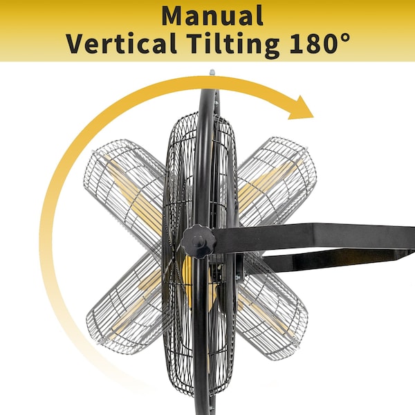 Edendirect Wall Mount Fan, 20 in Blade Dia, 3 Speeds Speeds, 120, 29 in W - IR-FAN7503