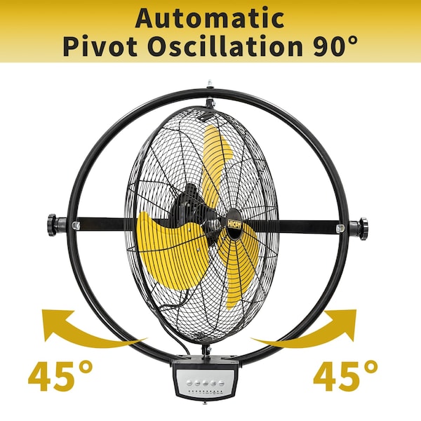 Edendirect Wall Mount Fan, 20 in Blade Dia, 3 Speeds Speeds, 120, 29 in W - IR-FAN7503