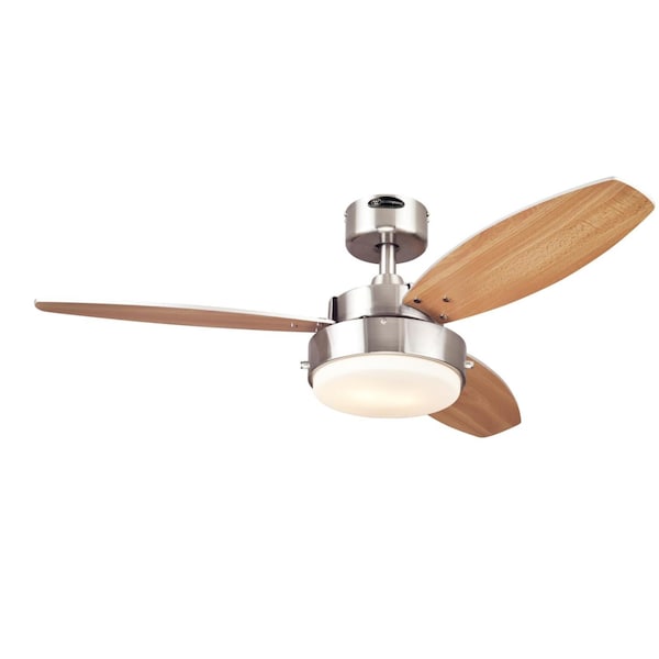 Westinghouse Alloy 42" 3-Blade Nickel Indoor Ceiling Fan w/LED Light Fixture - 7221600