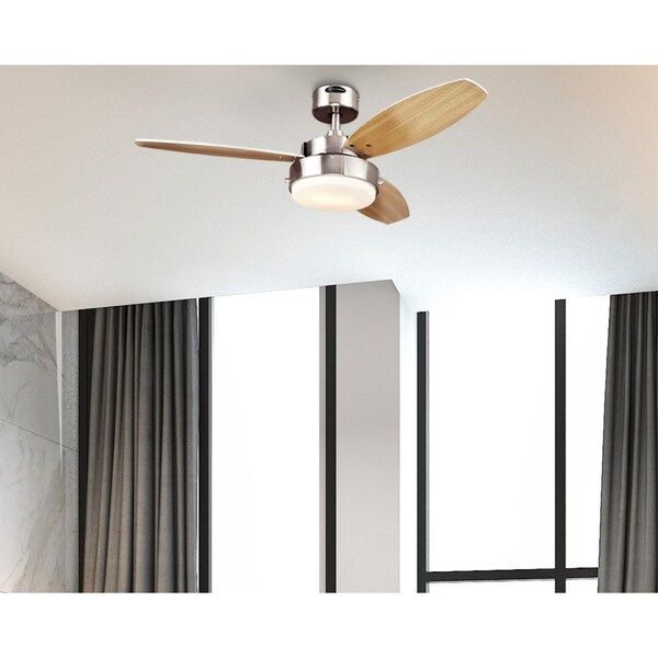 Westinghouse Alloy 42" 3-Blade Nickel Indoor Ceiling Fan w/LED Light Fixture - 7221600