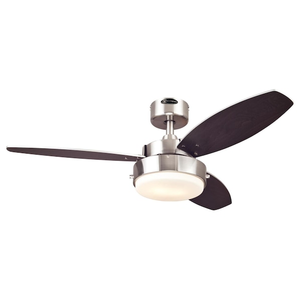 Westinghouse Alloy 42" 3-Blade Nickel Indoor Ceiling Fan w/LED Light Fixture - 7221600