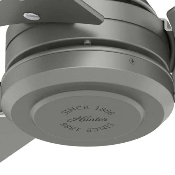 Hunter Decorative Ceiling Fan, 52 in Blade Dia, 3 Blades, 3 Speeds, 120V AC, Matte Silver - 59262