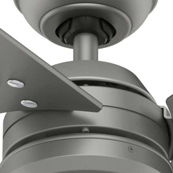 Hunter Decorative Ceiling Fan, 52 in Blade Dia, 3 Blades, 3 Speeds, 120V AC, Matte Silver - 59262
