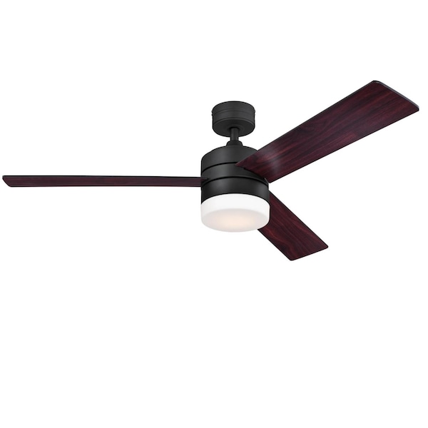 Westinghouse Alta Vista 52" 3-Blade Matte Black Indoor Ceiling Fan w/Dimmable LED - 7205900
