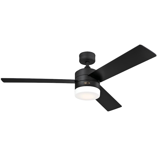 Westinghouse Alta Vista 52" 3-Blade Matte Black Indoor Ceiling Fan w/Dimmable LED - 7205900