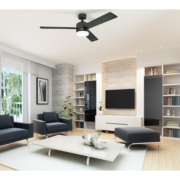 Westinghouse Alta Vista 52" 3-Blade Matte Black Indoor Ceiling Fan w/Dimmable LED - 7205900