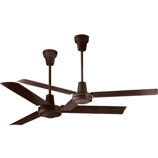 Qmark Industrial Ceiling Fan, 5 ft Blade Dia, 3 Blades, Variable Speeds, 120V AC, Brown - 60001HP-BRN