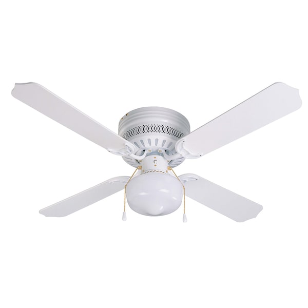 Litex Industries 42" White Finish Ceiling Fan Incldes Blades and LED Light Kit - CC42WW4L