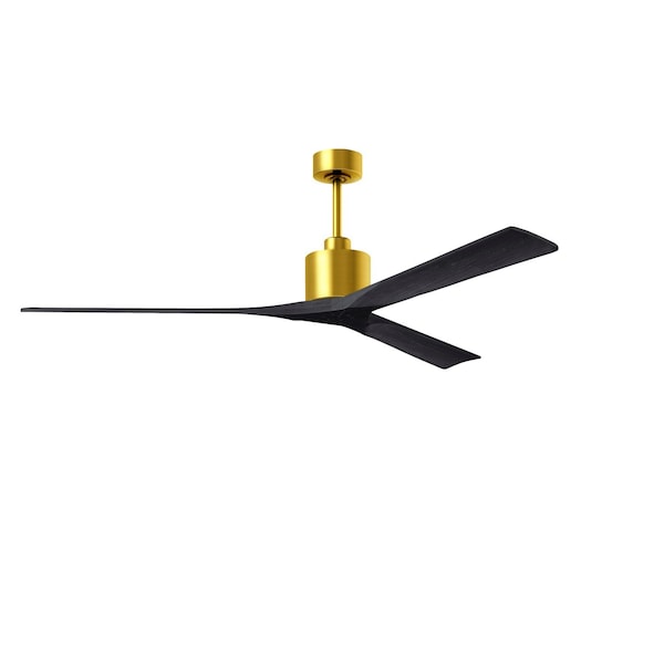 Matthews Fan Co Nan Xl 72in Ceiling Fan In Brushed Brass And Matte Black Blades - NKXL-BRBR-BK-72
