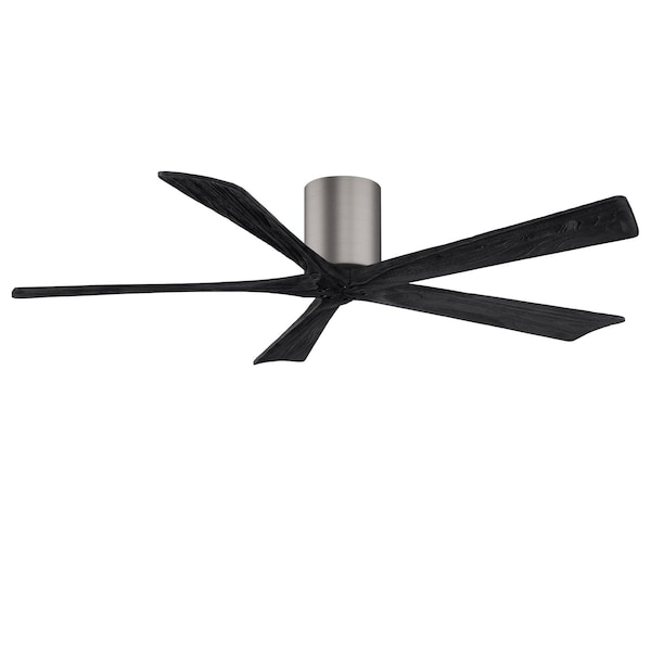 Matthews Fan Co Irene-5H Flush Mounted 60in Ceiling Fan In Brushed Bronze And Matte Black Blades - IR5H-BP-BK-60