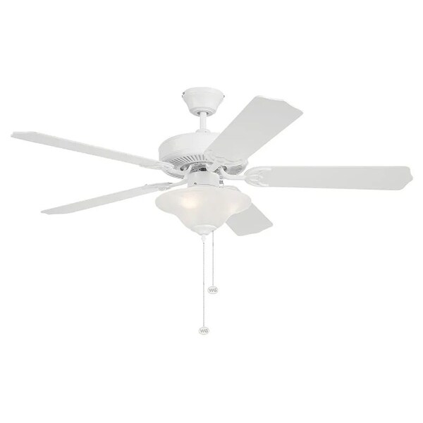Westgate 52in. White Finish MDF 5-Blade Ceiling Fan & Light - WFL-105-PC-5B-52-WH-WH