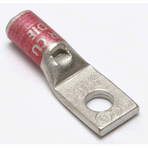 Conector de compresión de ojal de un solo agujero Burndy, calibre 8 AWG, material: cobre - YA8CL1BOX