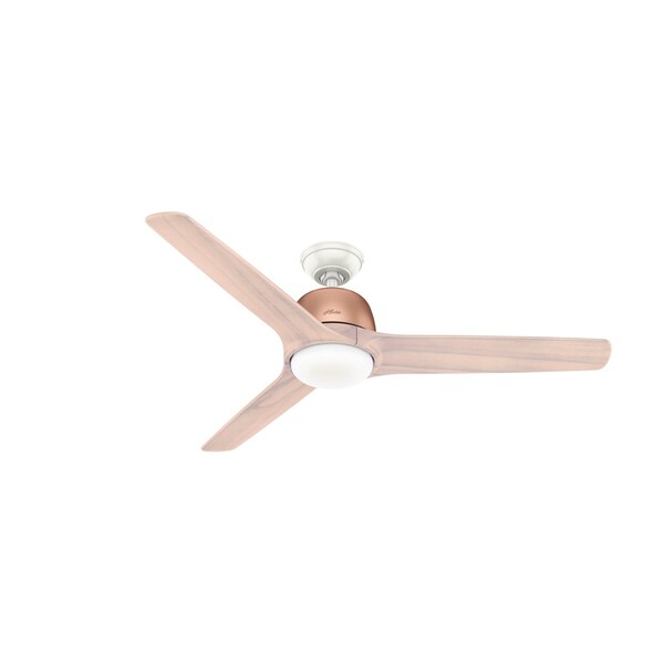 Hunter Decorative Ceiling Fan, 54 in Blade Dia, 3 Blades, 6 Speeds, 120, Satin Copper - 59425