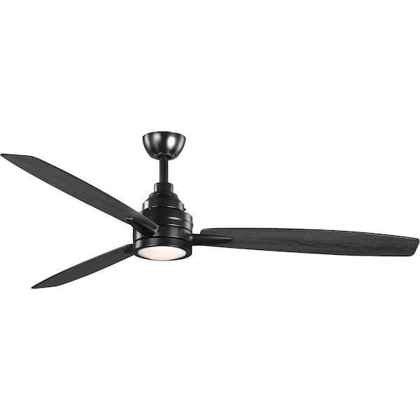Progress Lighting 3 Speeds, 120V, Black, 9.37 in W - P2554-3130K