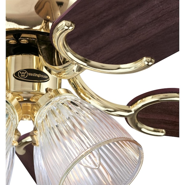 Westinghouse Contempra IV 52" 5-Blade Brass Indoor Ceiling Fan w/Dimmable LED Light - 7232400