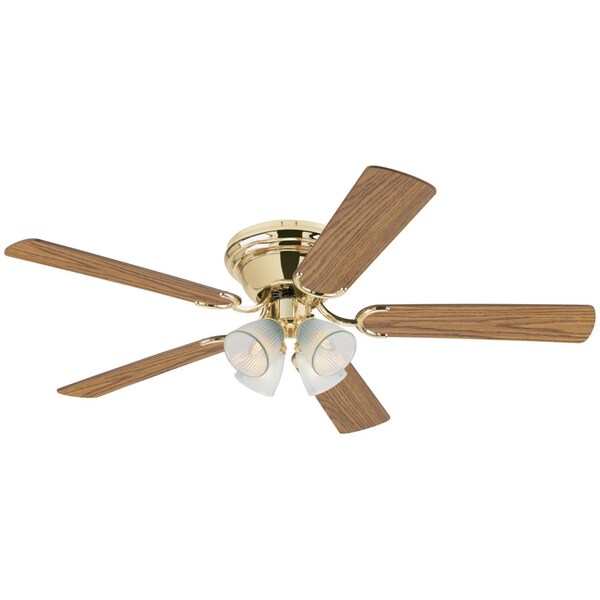 Westinghouse Contempra IV 52" 5-Blade Brass Indoor Ceiling Fan w/Dimmable LED Light - 7232400