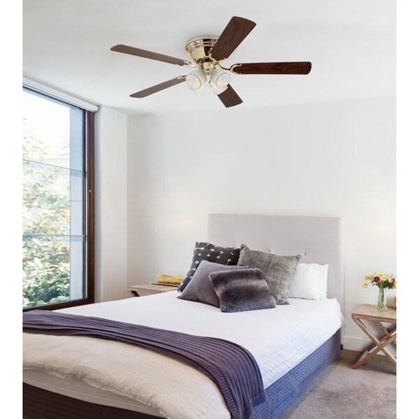 Westinghouse Contempra IV 52" 5-Blade Brass Indoor Ceiling Fan w/Dimmable LED Light - 7232400