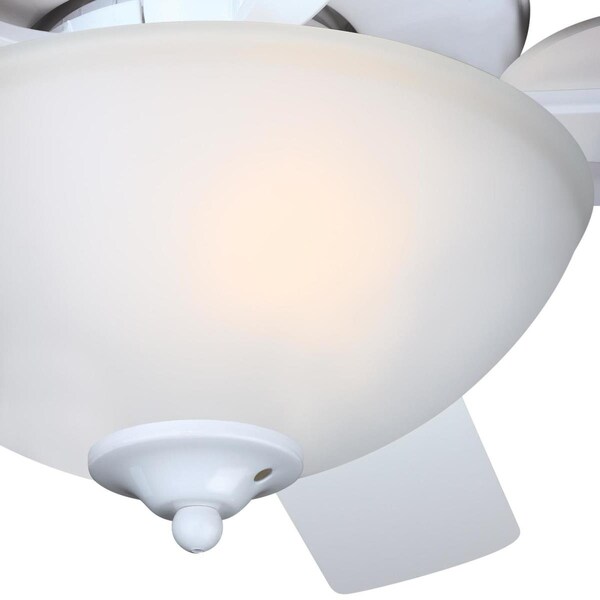 Westinghouse Ceiling Fan Indoor 52In Albert LED White Rvrs 5Bld White/Lght Mpl Frost Glass - 7308300