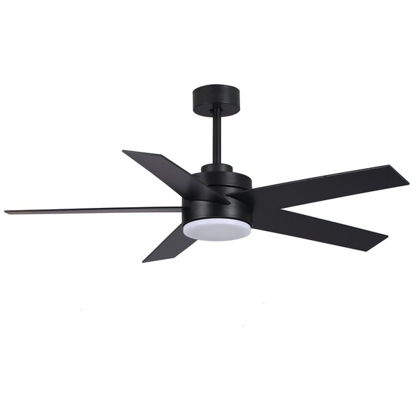 Bansa Rose 52-in Black Color-Changing Integrated LED Indoor Ceiling Fan with Light and Remote 5-Blade - FF-J5203AC