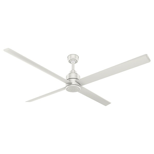 Hunter Commercial Ceiling Fan, 8 ft Blade Dia, 8 Speeds, 120V AC, White Polypropylene - 76287