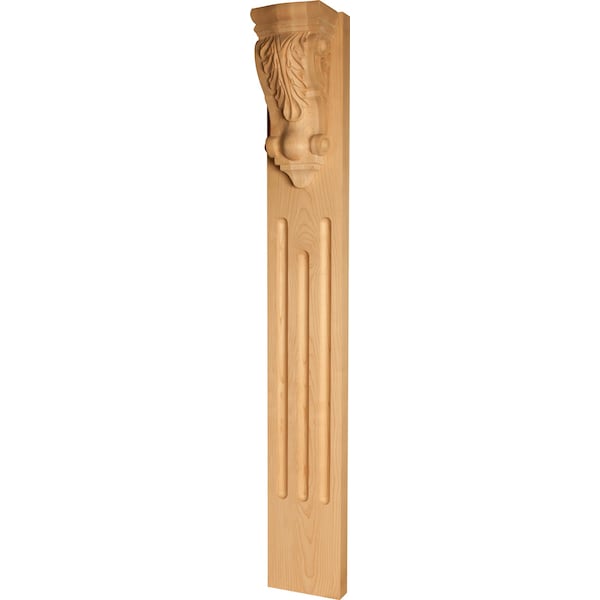 Osborne Wood Products 34 1/2 x 5 x 4 1/4 Acanthus Leaf Decorative Pilaster in Alder - 3511A