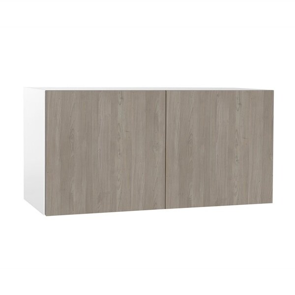 Cambridge Quick Assemble Modern Style, Grey Nordic 30 x 12 in. Wall Bridge Kitchen Cabinet (30 in. W x 12 in. D x 12 in. H) - SA-WU3012-GN