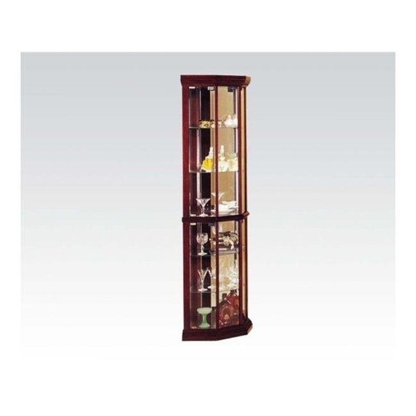 Acme Furniture Industry Inc Acme Furniture 02347 Martha Cherry Corner Curio Cabinet in Contemporary Style - 2347