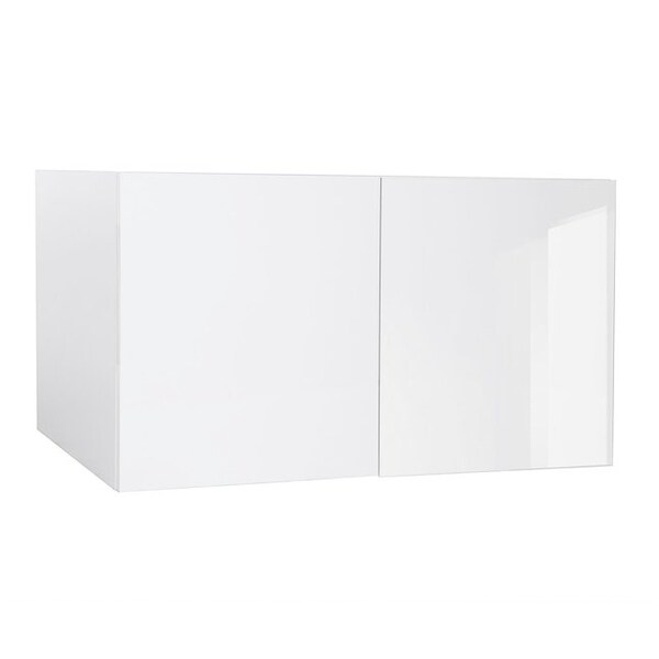 Cambridge Quick Assemble Modern Style, White Gloss 36 x 18 in. Wall Bridge Kitchen Cabinet (36 in. W x 12 in. D x 18 in. H) - SA-WU3618-WG