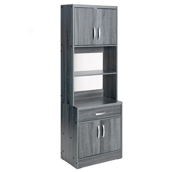 Better Home 71 x 24 x 16 in. Shelby Tall Wooden Kitchen Pantry Gray - 616859964488