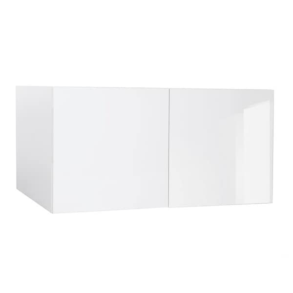 Cambridge Quick Assemble Modern Style, White Gloss 36 x 24 in. Wall Bridge Kitchen Cabinet (36 in. W x 12 in. D x 24 in. H) - SA-WU3624-WG