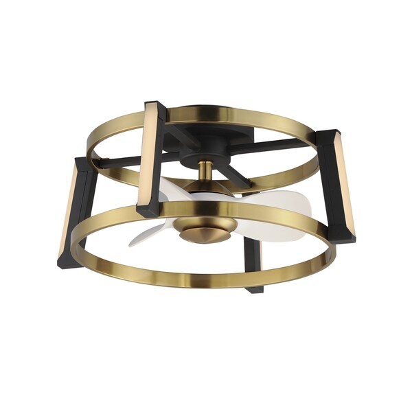 Maxim Lighting Darling 24'' Wifi-Enabled LED Fandelight, Black/Natural Aged Brass - 61022WTBKNAB