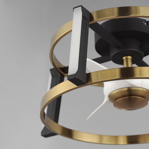 Maxim Lighting Darling 24'' Wifi-Enabled LED Fandelight, Black/Natural Aged Brass - 61022WTBKNAB