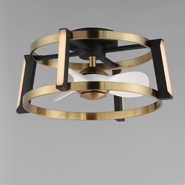 Maxim Lighting Darling 24'' Wifi-Enabled LED Fandelight, Black/Natural Aged Brass - 61022WTBKNAB