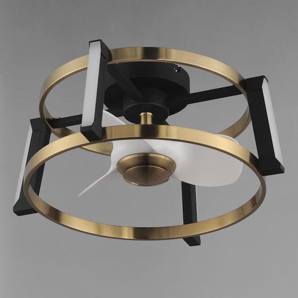 Maxim Lighting Darling 24'' Wifi-Enabled LED Fandelight, Black/Natural Aged Brass - 61022WTBKNAB