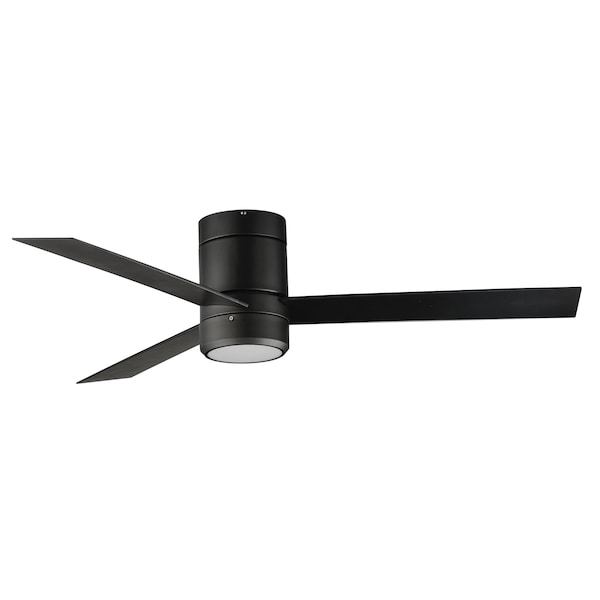 Maxim Lighting Tanker 52'' 3-Blade Hugger Fan w LED Light Kit, Black - 88803BK